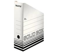 Boîte à pan coupé pour archives Solid, A4, blanc/noir