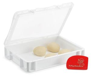 Boîte à pâte à pizza avec couvercle - Boîte à fermentation empilable - 30 x 40 x 8,5 cm - Plastique alimentaire