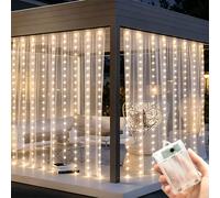 Boîte à piles pour rideaux lumineux d'extérieur (piles non incluses) Rideaux lumineux LED convenant pour mariage, salon, cour, décoration de la maison, guirlandes lumineuses, décoration d'éclairage de