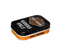 Boîte à pilules Harley-Davidson Riders Only - Noir et Orange - 6 x 4 x 1,5 cm