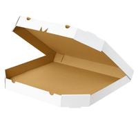 Boîte à pizza blanche KAPAK, modèle 100, dimensions 24x24x4 cm, pour usage professionnel (secteur de la restauration)