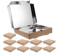 Boîte à Pizza Isotherme 10 Pièces 7 Pouces en Aluminium | Rétention de Chaleur, Résistance aux Fissures et Déchirures, Anti-fuite D’huile, pour Pizzas et Mini Tartes