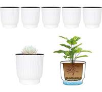 Boîte à plantes en plastique auto-arrosante, stockage d'eau à long terme Pot de plantes / pots de fleurs de couleur macaron pour l'intérieur et l'extérieur, décoration de la maison, taille moyenne - s