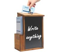 Boîte à propositions en bois verrouillable, boîte à suggestion, boîte aux lettres avec tableau noir et 50 cartes de proposition, boîte pour l'école, le bureau, l'hôpital, les propositions, les dons