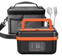 Boîte à repas électrique portable, minuterie intelligente, fonction batterie externe, noir