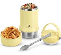 Boîte à repas isotherme avec cuillère pliable, récipient en acier inoxydable, 600 ml, pour l'école, le bureau, les voyages, le camping, garde au chaud pendant 12 heures, au frais pendant 24 heures (20