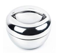Boîte à repas, Mini boîte ronde à double couche en acier inoxydable, thermos/boîte lunch, contenant alimentaire, cuisine, boîtes