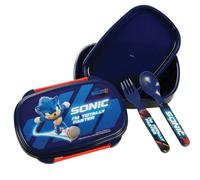Boîte À Repas Sonic The Hedgehog Avec Couverts Et Cuillère Fourchette Bleu Marine TU