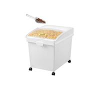Boîte à Riz à Roulettes En Plastique Avec Couvercle Coulissant Capacité 3x40L