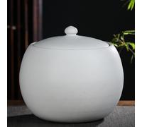 Boîte À Riz Céramique Grande Capacité Distributeur De Céréales Hermétique Pot De Conservation Alimentaire Décoratif Pour Farine, Café, Cuisine(White,5kg)