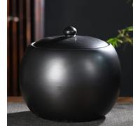 Boîte À Riz Céramique Grande Capacité Distributeur De Céréales Hermétique Pot De Conservation Alimentaire Décoratif Pour Farine, Café, Cuisine(Black,5kg)