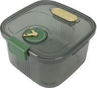 Boîte à riz hermétique, empilable, transparente, avec indicateur de date, idéale pour le riz, la farine, les snacks, le sucre, etc., taille S, 5 kg/11,0 lb, verte