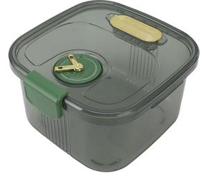 Boîte à riz hermétique, empilable, transparente, avec indicateur de date, idéale pour le riz, la farine, les snacks, le sucre, etc., taille S, 5 kg/11,0 lb, verte