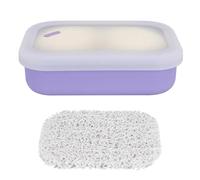 Boîte à Savon d'excursion, Porte Savon en Silicone Portable, Étui pour Rangements des Savons Antidérapant et Anti-Fuite, avec Tapis de Séchage en PVC pour Douche, Bain, Salle de Bain