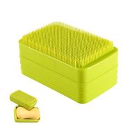 Boîte à Savon Moussante, Porte-Savon en Silicone, Boite a Savon Voyage, Multifonctionnelle Porte Savon BoîTe Moussante, Porte-Savons pour Brosse avec Drain, Poils Doux, Porte-Savons Multifonctionnel