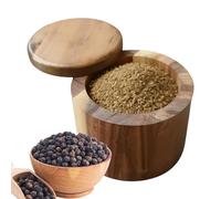 Boîte à sel Boîte de rangement magnétique en bois pour cuisine | Pot à épices en bois pour la préparation des repas Cuisine Style campagnard Restaurant BBQ Camping