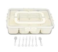 Boîte à snacks Portable, conteneur à 8 compartiments, plateau de service transparent divisé avec couvercle et poignée pour bonbons, légumes, fruits, noix