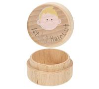 Boîte à souvenirs en bois pour coupe de cheveux - Grande boîte de rangement faite à la main - Organiseur pour cheveux de bébé - Élégante boîte en bois avec lisse - Porte-souvenirs pour chambre