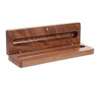 Boîte à Stylos en Bois, Fermeture Sécurisée, Style Rétro | Format Pratique pour Paquet, Rangement de Bureau Soigné, Design Angulaire, Coloris Café, Présent Professionnel ou Fêtes