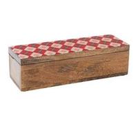Boite à thé Santa 30x10 cm - Amadeus - Rouge - Bois Rouge G