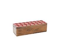 Boite à thé Santa 30x10 cm - Amadeus - Rouge - Bois Rouge G