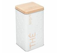 JJA Boîte à thé en vrac «Scandinave Nature» en métal 17 cm blanc