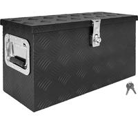 Boîte à Timon Noir Boîte à outils Caisse de camion Boîte en Aluminium Box de remorque avec couvercle Verrouillable Boîte de Transport Rangement D040 trucky