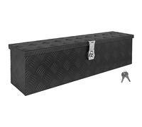 Boîte à Timon Noir Boîte à outils Caisse de camion Boîte en Aluminium Box de remorque avec couvercle Verrouillable Boîte de Transport Rangement D035 trucky