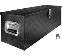 Boîte à Timon Noir Boîte à outils Caisse de camion Boîte en Aluminium Box de remorque avec couvercle Verrouillable Boîte de Transport Rangement D100 trucky