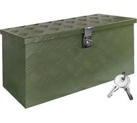 Boîte à Timon Vert Boîte à outils Caisse de camion Boîte en Aluminium Box de remorque avec couvercle Verrouillable Boîte de transport Boîte de rangement trucky