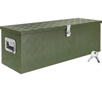 Boîte à Timon Vert Boîte à outils Caisse de camion Boîte en Aluminium Box de remorque avec couvercle Verrouillable Boîte de Transport Rangement D100 trucky