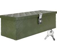 Boîte à Timon Vert Boîte à outils Caisse de camion Boîte en Aluminium Box de remorque avec couvercle Verrouillable Boîte de Transport Rangement D025 trucky