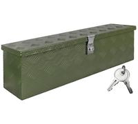 Boîte à Timon Vert Boîte à outils Caisse de camion Boîte en Aluminium Box de remorque avec couvercle Verrouillable Boîte de Transport Rangement D035 trucky