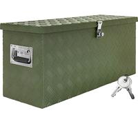 Boîte à Timon Vert Boîte à outils Caisse de camion Boîte en Aluminium Box de remorque avec couvercle Verrouillable Boîte de Transport Rangement D055 trucky