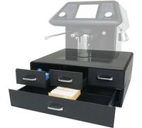 Mendler Boîte à tiroirs pour capsules de café et sachets de thé HWC-L99 13x34x31 cm Noir
