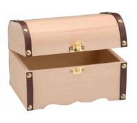 Boîte à trésor - GLOREX - 115x75x75 mm - Bois FSC - Avec verrou - Rangement intérieur