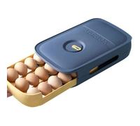 Boîte à œufs 21 œufs, boîte de rangement d'œufs en plastique, récipient à œufs pour réfrigérateur, boîte à œufs de stockage,(bleu)