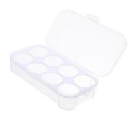 Boîte à Œufs 8 Compartiments en PP Transparente Couvercle Verrouillable | Format Rectangulaire, Structure Intérieure Fixe, Blanc, pour Voyages et Placard, Lot 1 Pièce