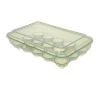 Boîte à Œufs avec Couvercle pour Réfrigérateur, 15 Compartiments | Plastique Vert Clair, Empilable et Rainures Adaptées, pour Œufs de Poule Canard, la Cuisine et Salle à Manger