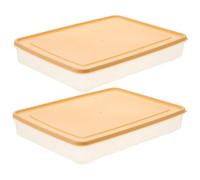 Boîte à Œufs Empilable Beige, pour Réfrigérateur, 2 Pièces Plastique | Compartiments à Œufs, Couvercle Intégré, Grosse Capacité, Rangement Stable, Lot Pratique Cuisine