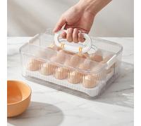 Boîte à Œufs, Organisateur Réfrigérateur pour 20 Œufs, Conteneur de Conservation Alimentaire, Récipient de Stockage Transparent, Tiroir et Range-Œufs, Boîte de Transport Portable pour Cuisine