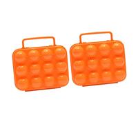 Boîte à Œufs Plastique Portable 2 Pièces en Pp, Orange | Rangement Étanche, Protection et Anti-écrasement, Orange, pour Pique-niques et Transport