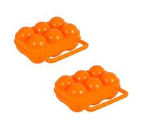 Boîte à Œufs Portable 2 Pièces, Plastique, 6 Cases, Orange | Verrou à Ressort, Protection des Œufs, Usage Pêche et Route, Lot Pratique