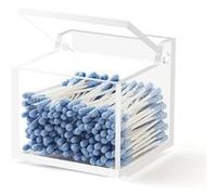 Boîte Acrylique Cotons-Tiges avec Couvercle Anti-Poussière