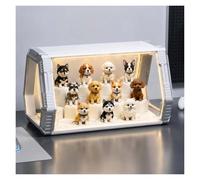 Boîte Acrylique DIY Blind Box Capsule Spatiale modulaire Box | Présentoir figurine avec couvercle rabattable & adhésif sans trace, Expose modèles(Silver,B)