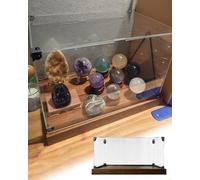 Boite Acrylique Vitrine en Acrylique Extra Large et Basse Avec Coins Métalliques Anti-rayures, Base en Panneau de Bois de 3 cm d'Épaisseur et Cadre en Aluminium(75x60x60 cm/30x24x24 in)