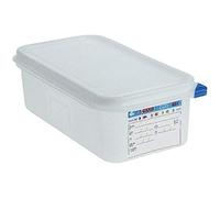 Boîte alimentaire / conteneur hermétique 2,8L Araven Format GN 1/4. Volume 2,8L. 100(h) x 265(l) x 162(p)mm. Lot de 4.