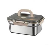 Boîte alimentaire en métal sans couvercle chauffant 23,5 cm | Verrou à quatre côtés, anneau d'étanchéité en silicone, fermeture hermétique, pour zéro fuite, garde les aliments frais plus