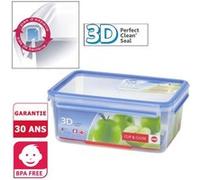 Emsa Boîte alimentaire rectangulaire 508546 Clip & Close transparent/bleu 3,7 L