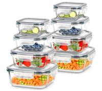 Conteneurs alimentaires - Vilde - carrés - Verre borosilicate - Hermétique - 8 pièces